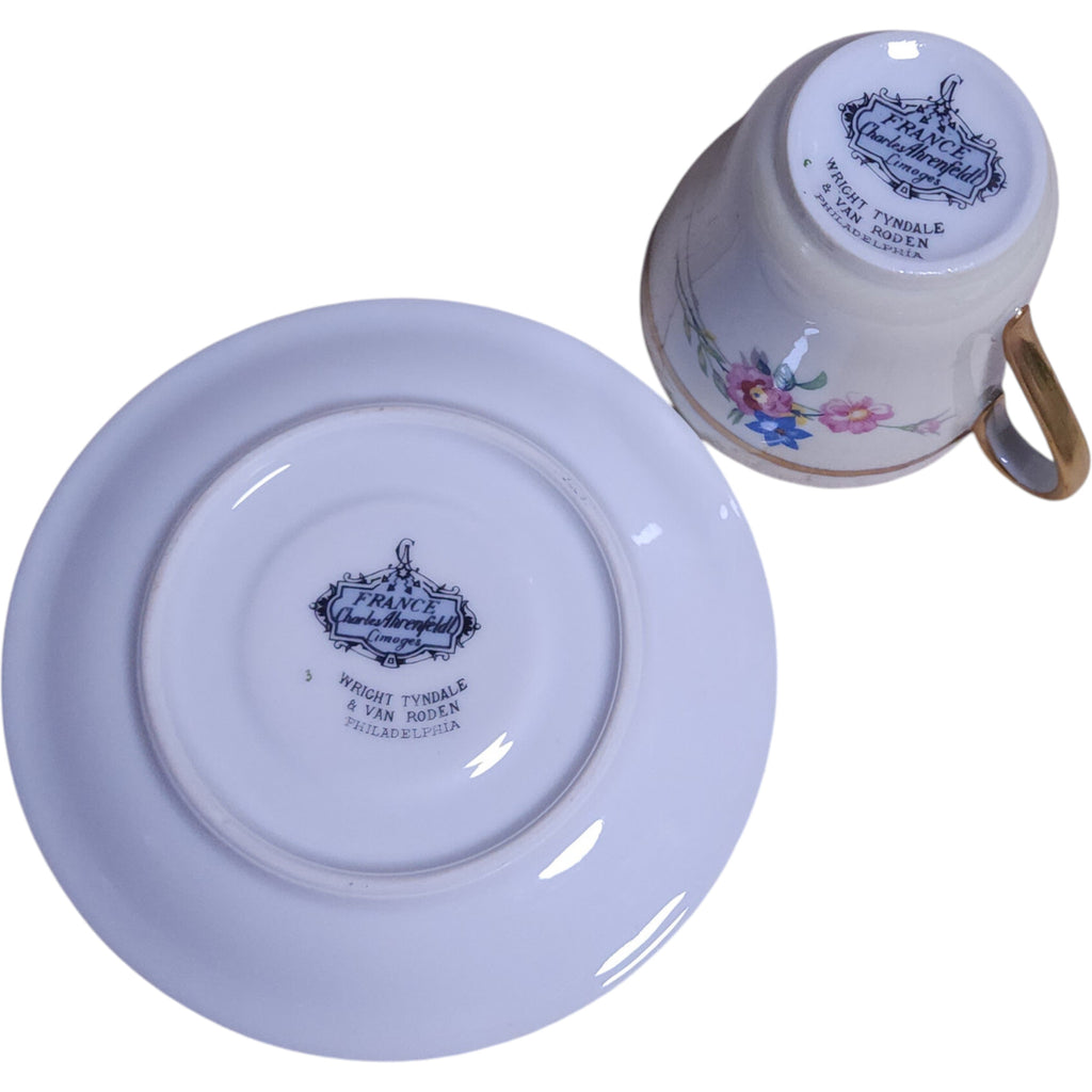 Vintage Charles Ahrenfeldt Limoges Porcelain Cup and Saucer Set