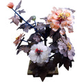 Vintage Chinese Jade and Quartz Bonsai Glass Tree in Celadon Pot