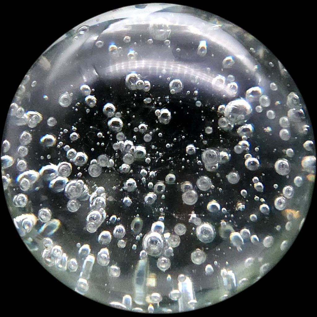 Vintage Clear Art Glass Paperweight with Controlled Bubble Inclusions