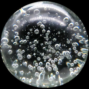 Vintage Clear Art Glass Paperweight with Controlled Bubble Inclusions