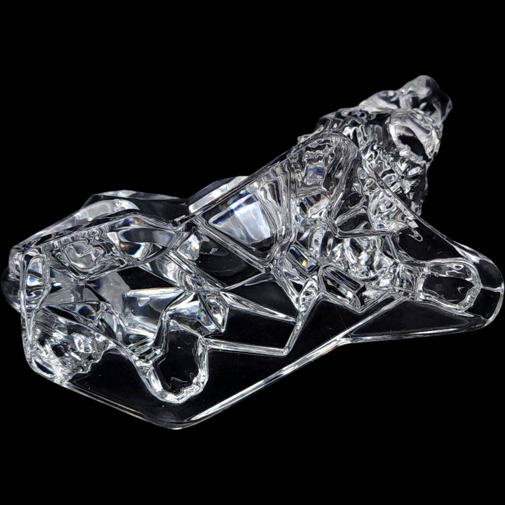 Vintage Clear Crystal Lion Figurine Sculpture
