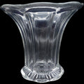 Vintage Clear Fluted Glass Flared Flower Vase with Starburst Base