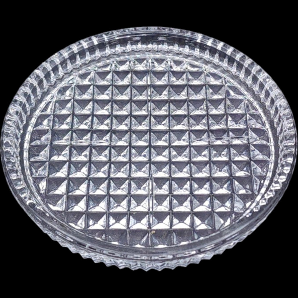 Vintage Clear Glass Coasters Diamond Point Pattern Set of 5