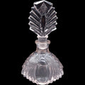 Vintage Clear Glass Shell Perfume Bottle with Fan Stopper