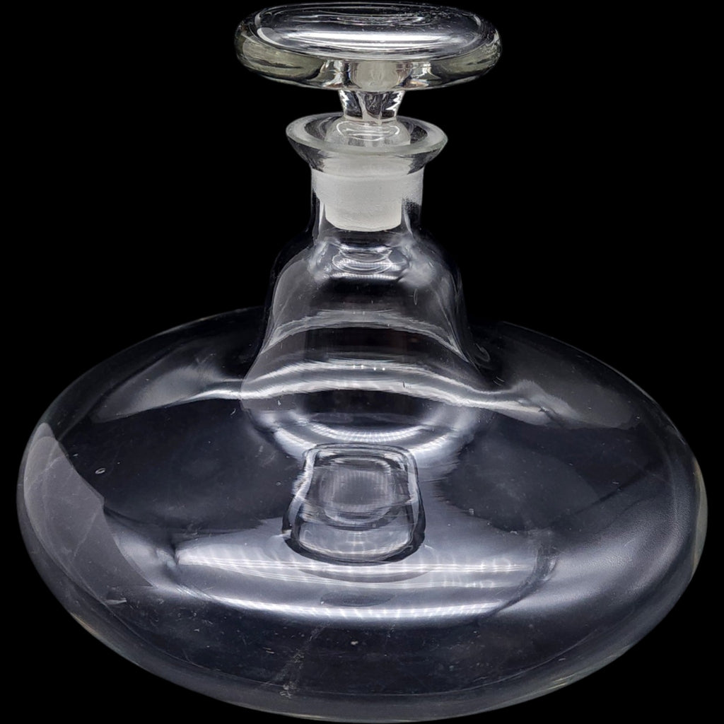 Vintage Clear Glass Ships Decanter with Ground Glass Stopper