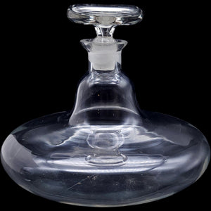 Vintage Clear Glass Ships Decanter with Ground Glass Stopper