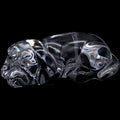 Vintage Clear Glass Sleeping Dog Figurine Sculpture