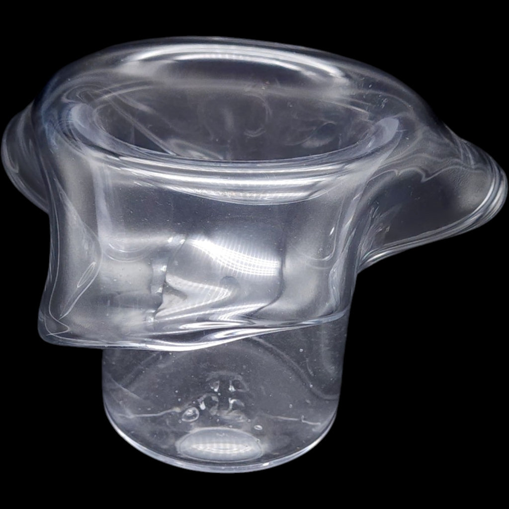 Vintage Clear Hand-Blown Glass Top Hat Vase & Planter