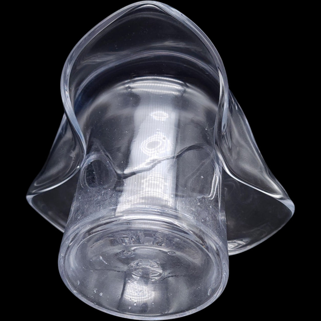 Vintage Clear Hand-Blown Glass Top Hat Vase & Planter