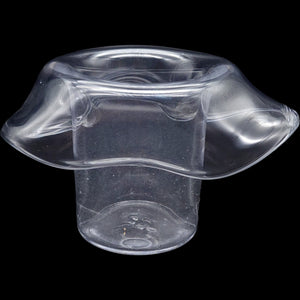Vintage Clear Hand-Blown Glass Top Hat Vase & Planter