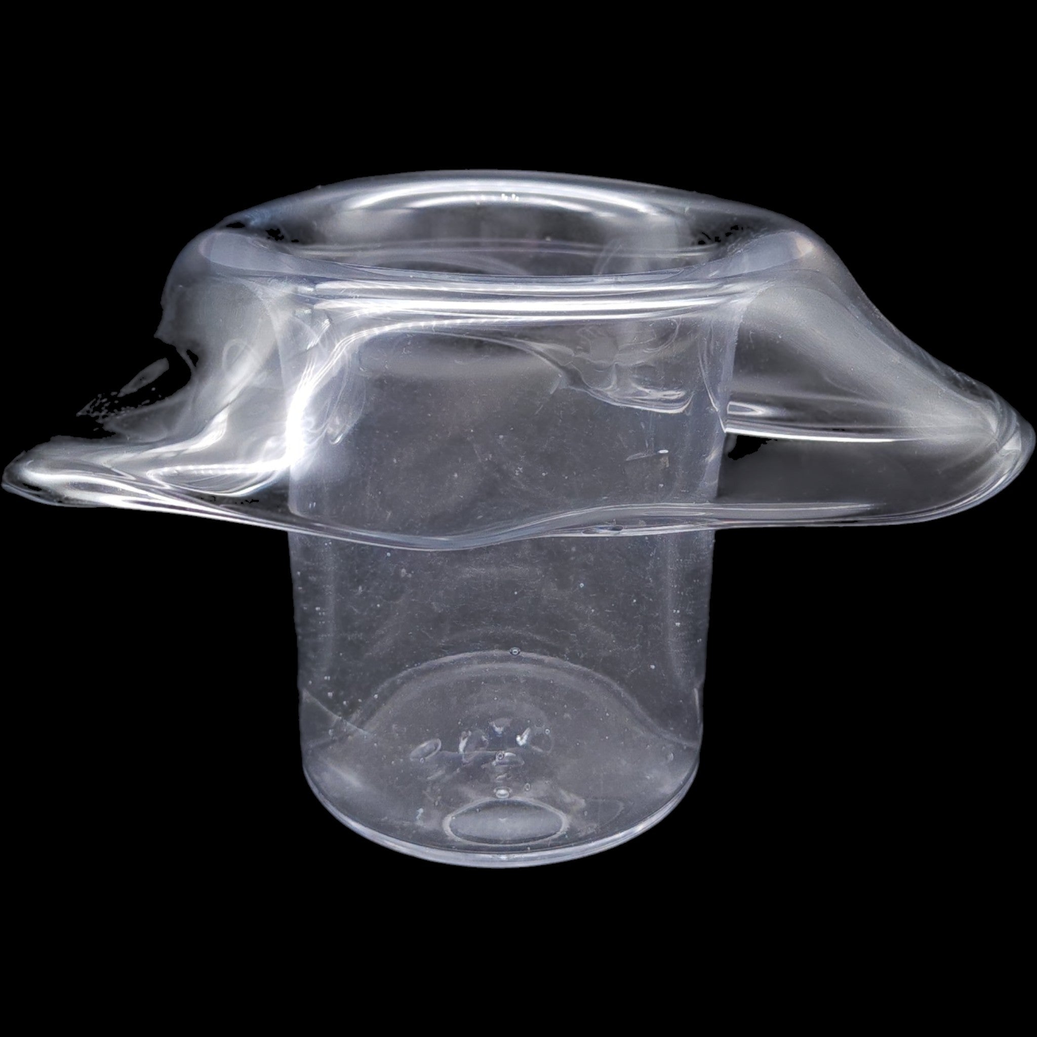 Vintage Clear Hand-Blown Glass Top Hat Vase & Planter