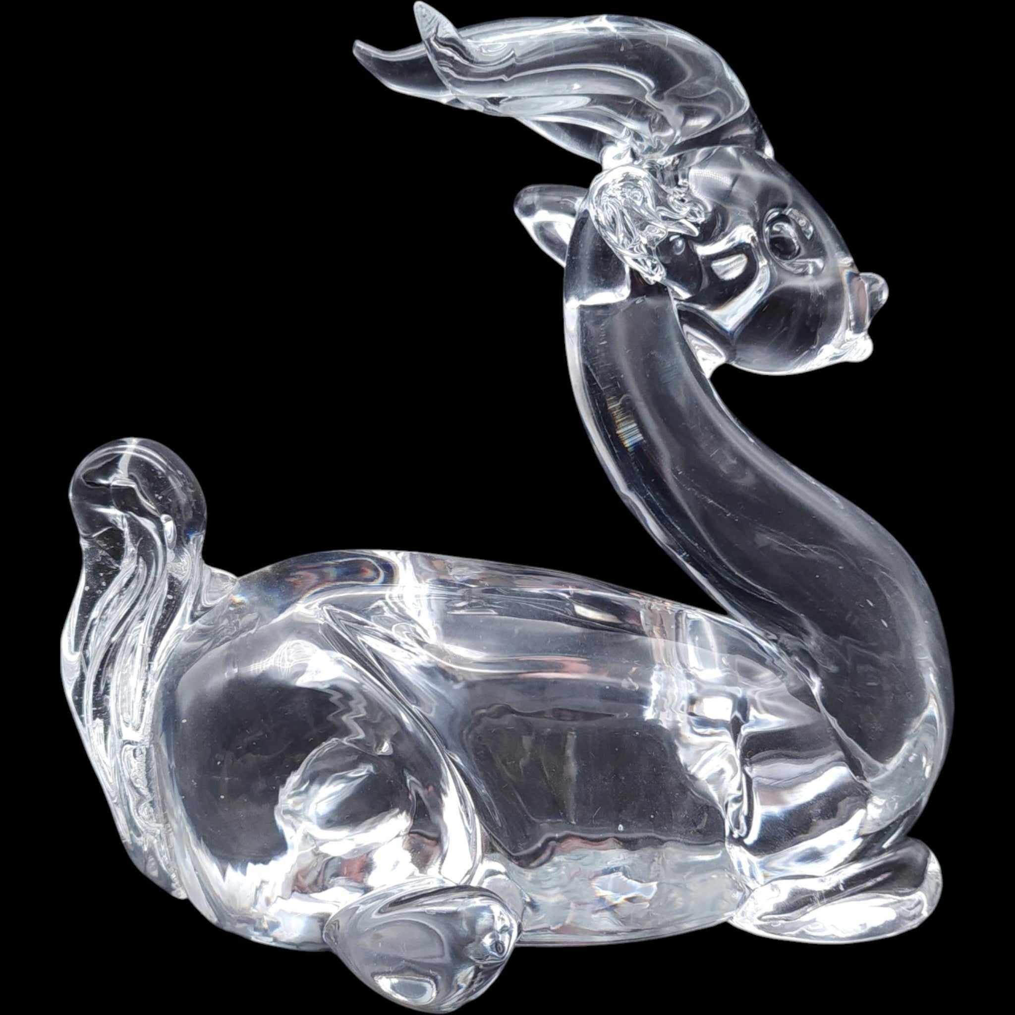 Vintage Clear Lead Crystal Gazelle Antelope Figurine Sculpture