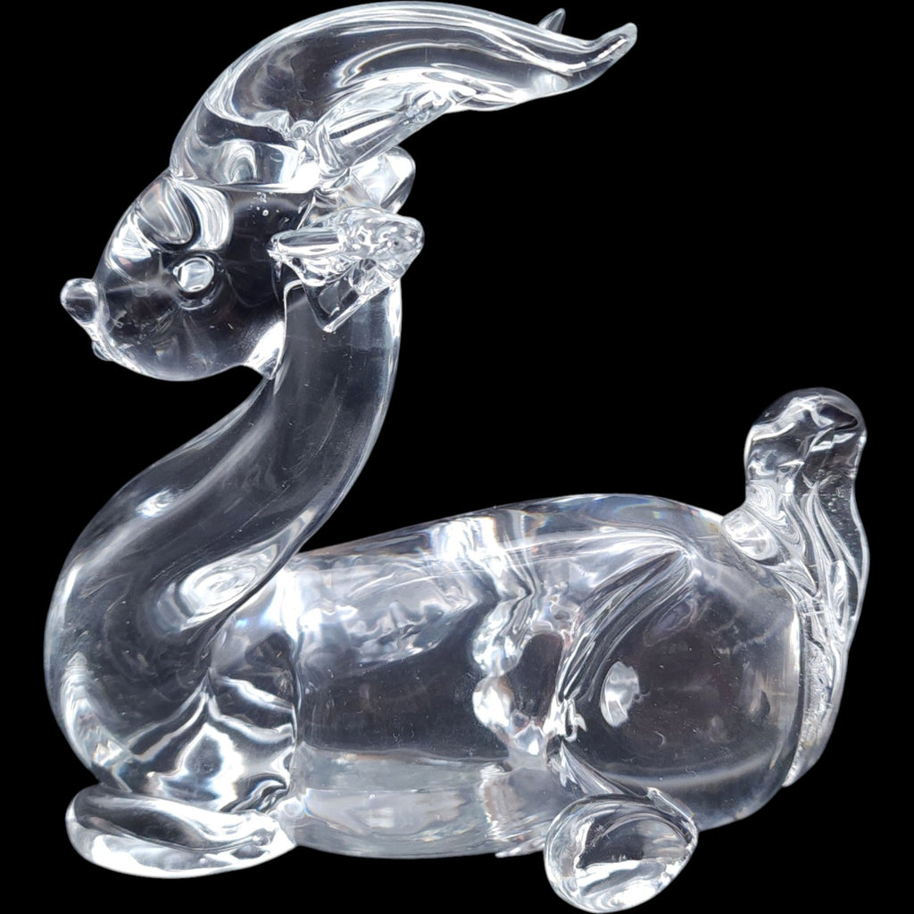 Vintage Clear Lead Crystal Gazelle Antelope Figurine Sculpture