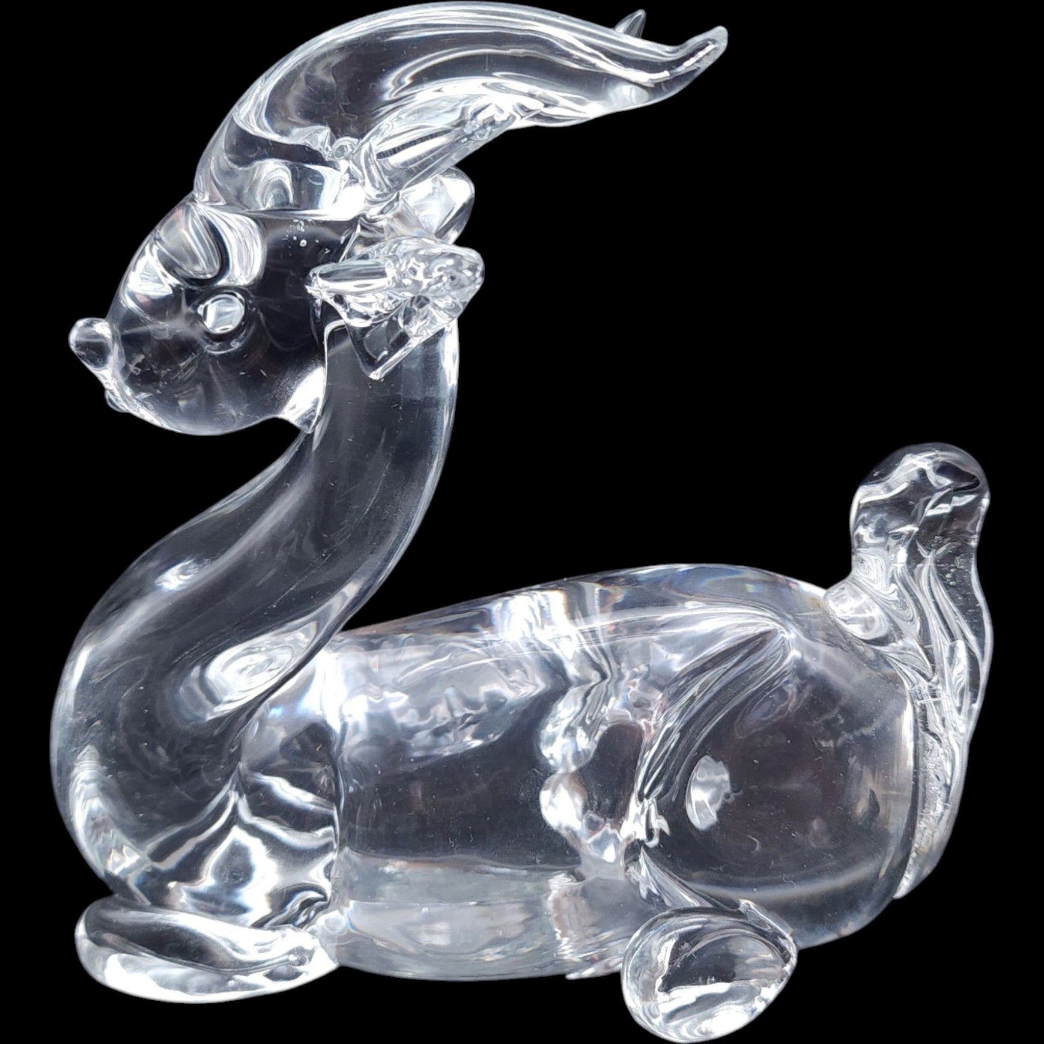 Vintage Clear Lead Crystal Gazelle Antelope Figurine Sculpture
