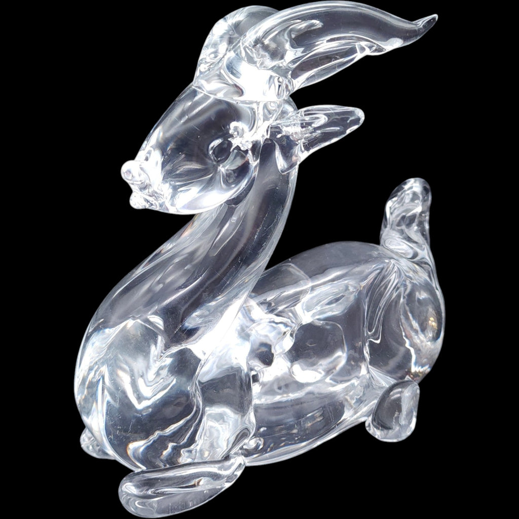 Vintage Clear Lead Crystal Gazelle Antelope Figurine Sculpture