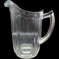 Vintage Clear Panel Glass Beverage Pitcher Starburst Base