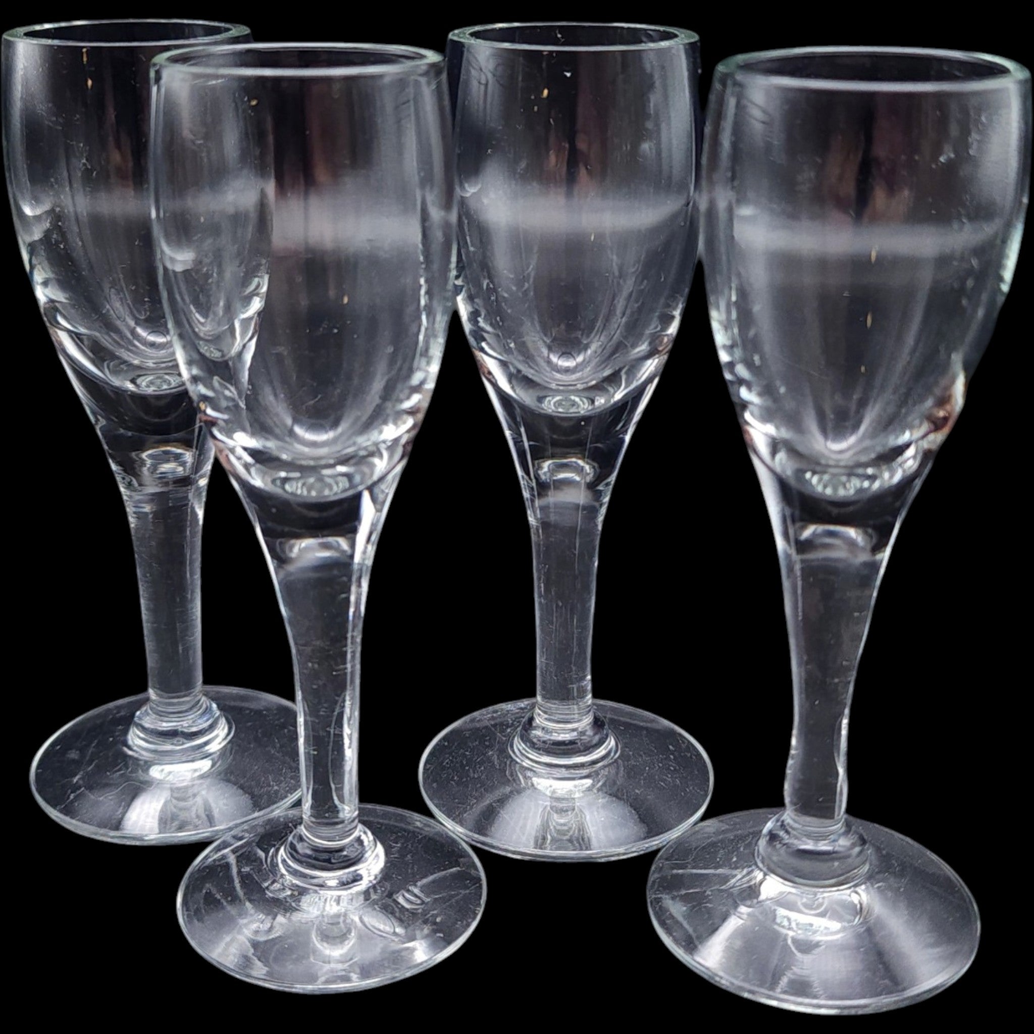Vintage Clear Pressed Glass Cordial Glasses Set of 4