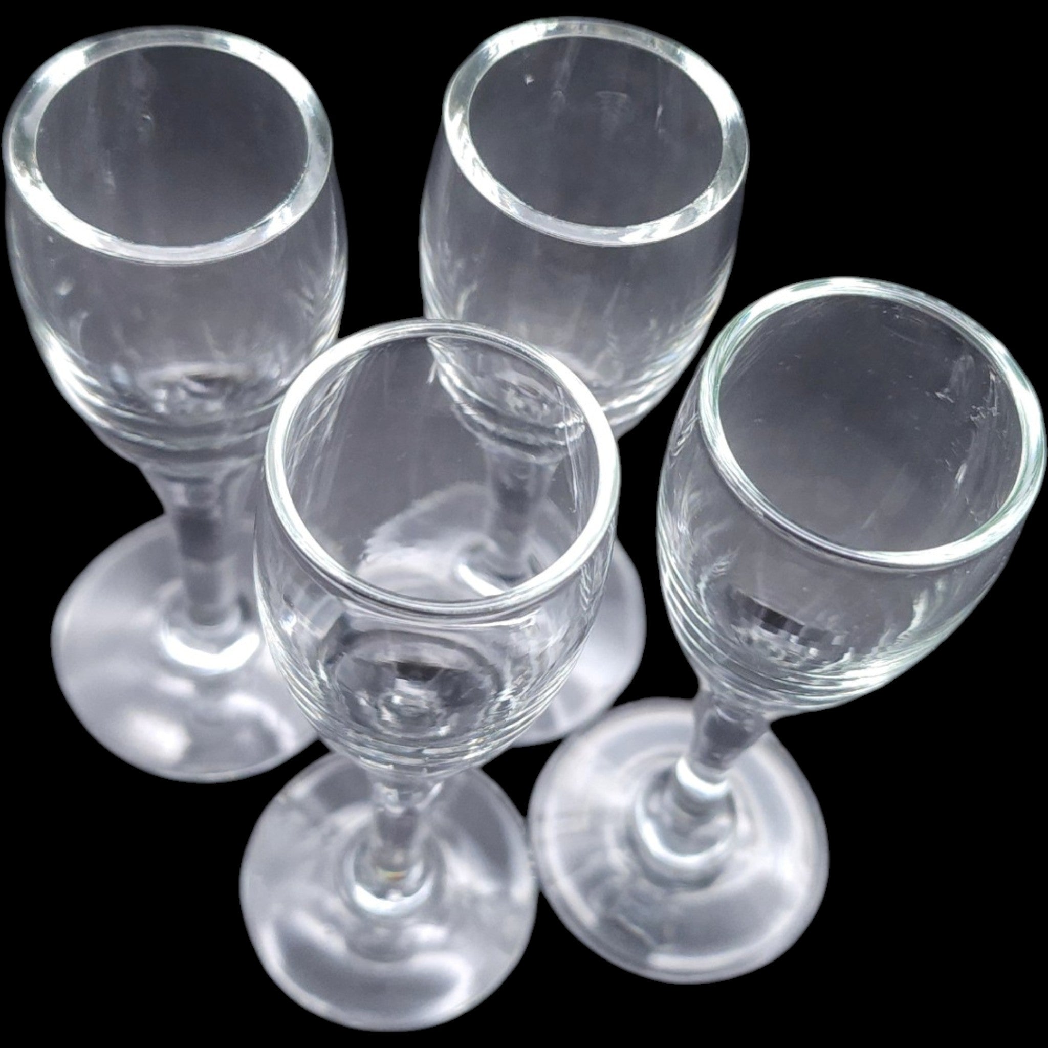 Vintage Clear Pressed Glass Cordial Glasses Set of 4