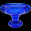 Antique Cobalt Blue Glass Pedestal Urn Open Salt Cellar Dip Dish