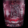 Vintage Cranberry Cut to Clear Monogrammed Crystal Tumbler