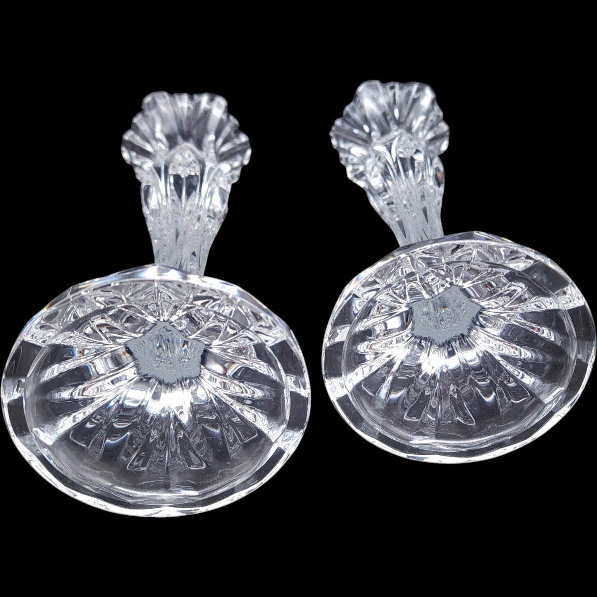 Vintage Cristal D'Arques Durand Charme Crystal Candlestick Holders Pair