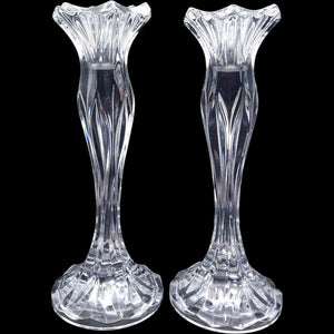 Vintage Cristal D'Arques Durand Charme Crystal Candlestick Holders Pair