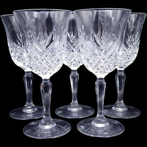 Vintage Cristal D'Arques Durand Masquerade Crystal Water Goblet Set of 5