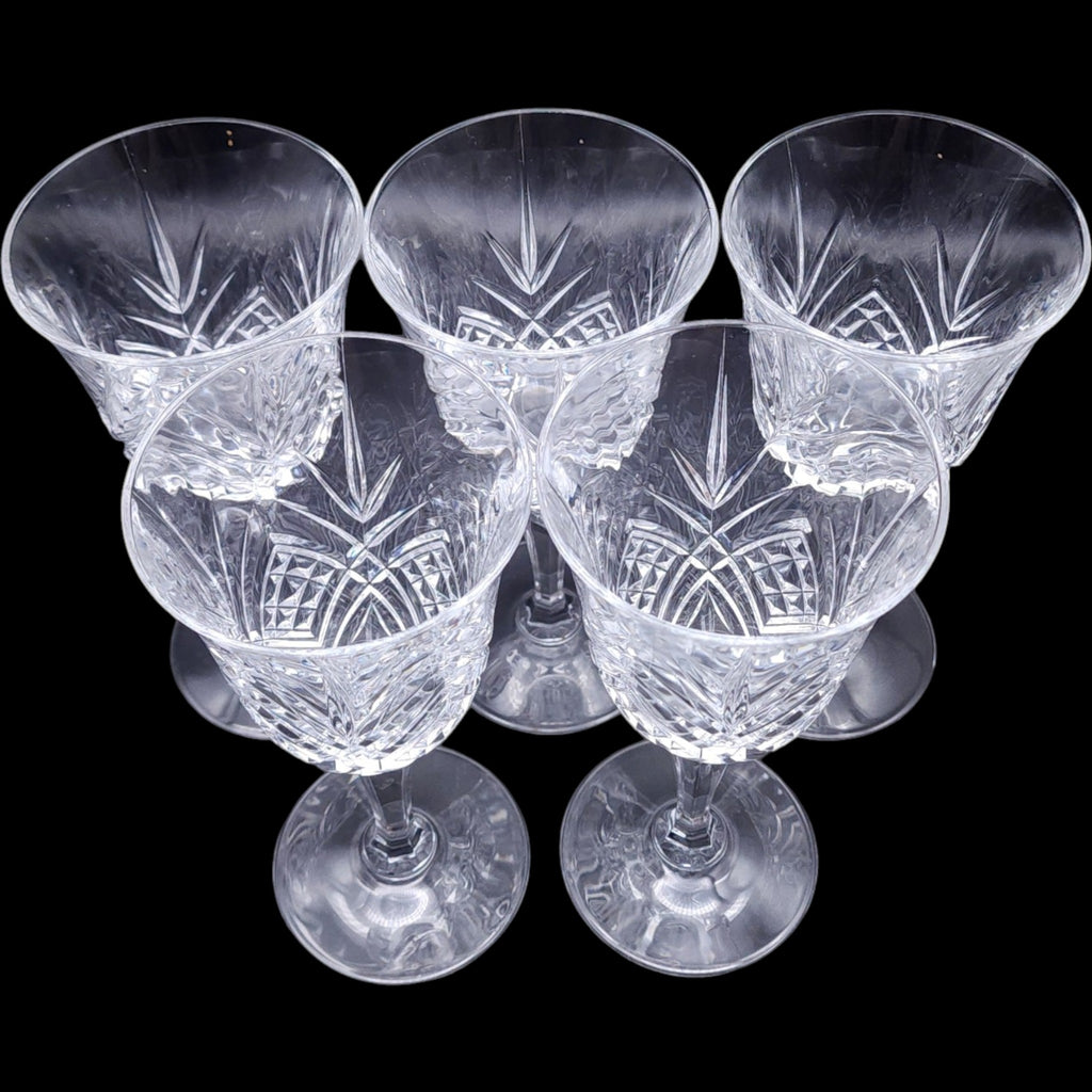 Vintage Cristal D'Arques Durand Masquerade Crystal Water Goblet Set of 5
