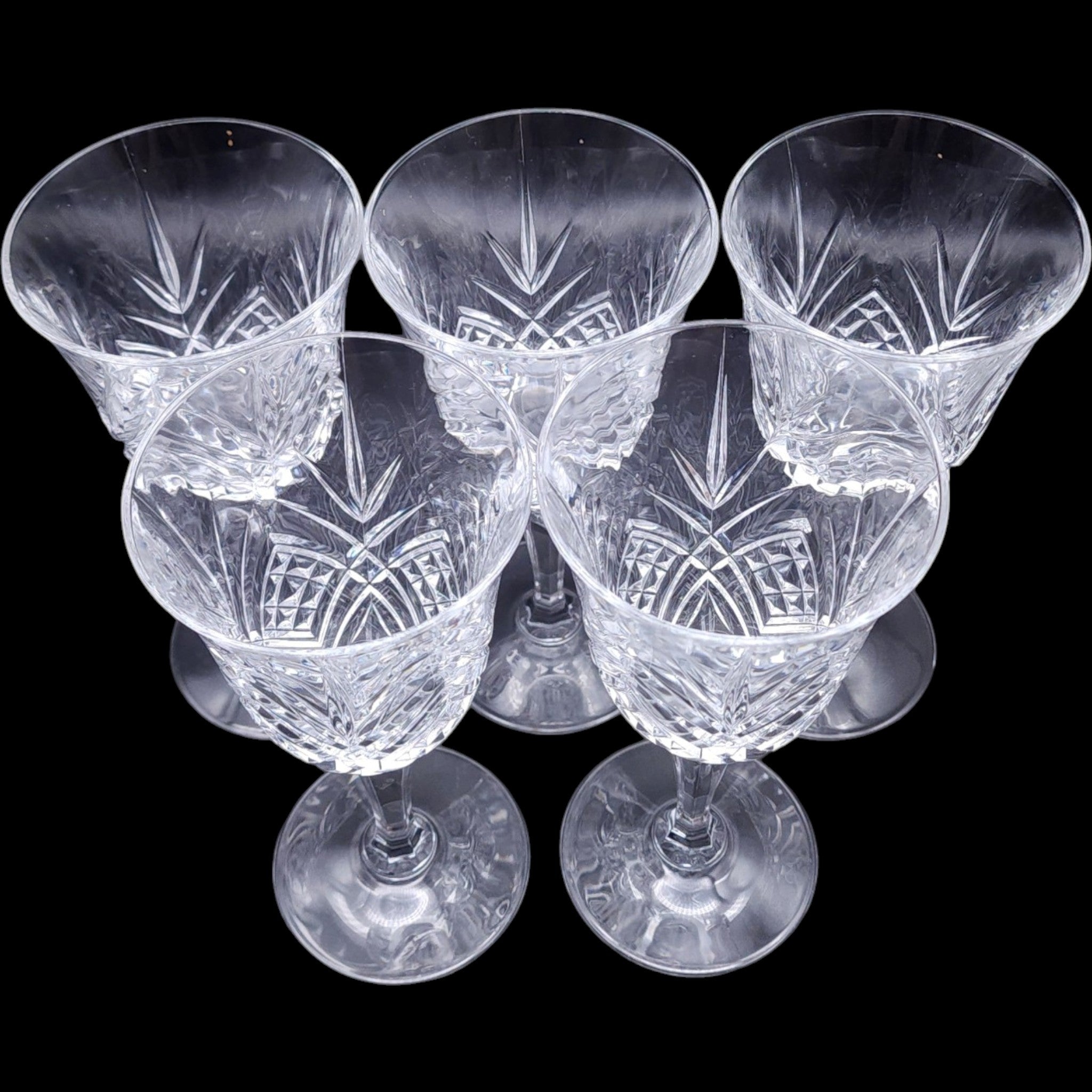 Vintage Cristal D'Arques Durand Masquerade Crystal Water Goblet Set of 5