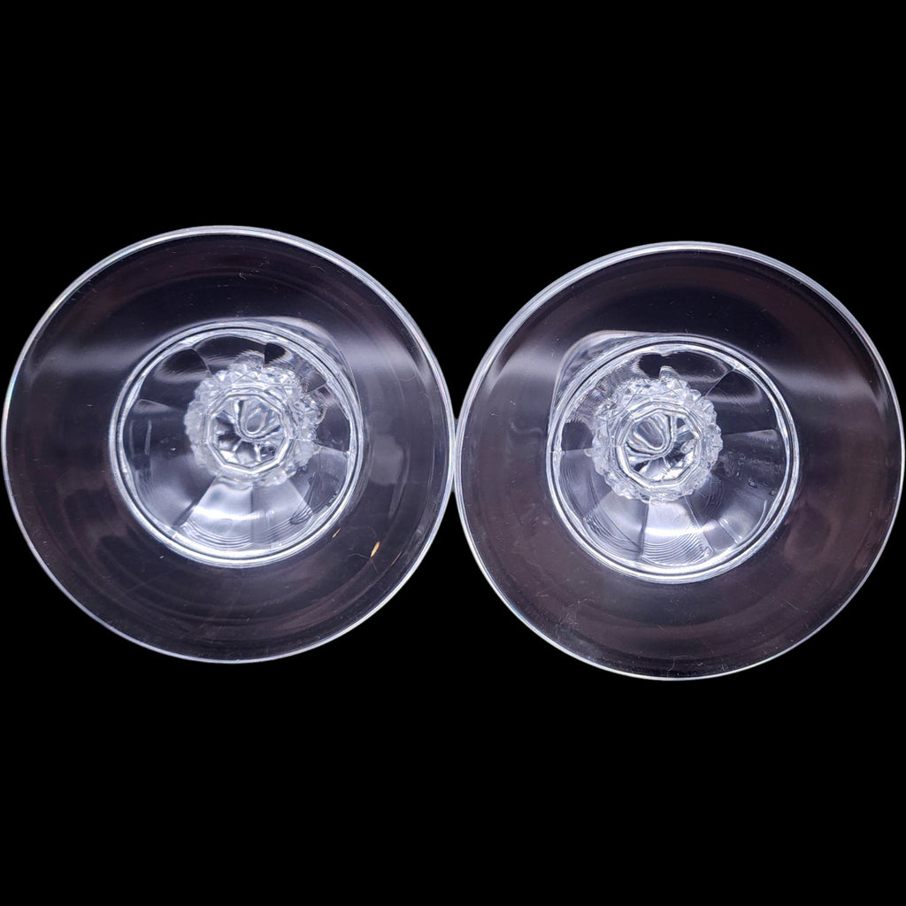 Vintage Cristal d'Arques Durand Crystal Candlestick Holders Pair Longchamp