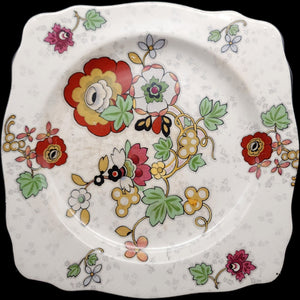 Vintage Crown Ducal Beaumont Floral Square Salad Plate Made in England