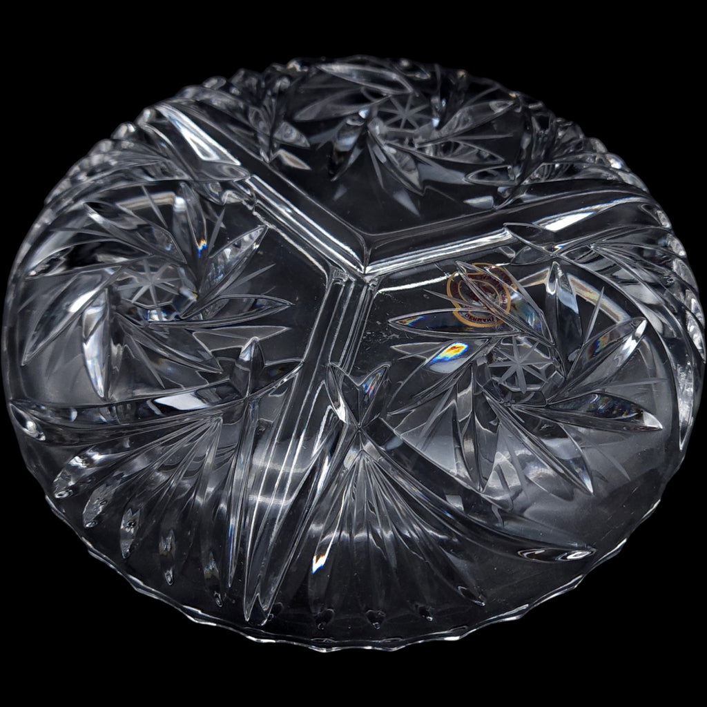 Crystal Clear 24% Lead Crystal 3-Section Divided Dish Made in Germany