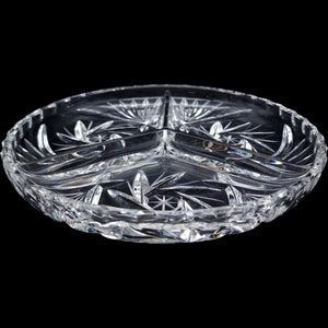 Crystal Clear 24% Lead Crystal 3-Section Divided Dish Made in Germany