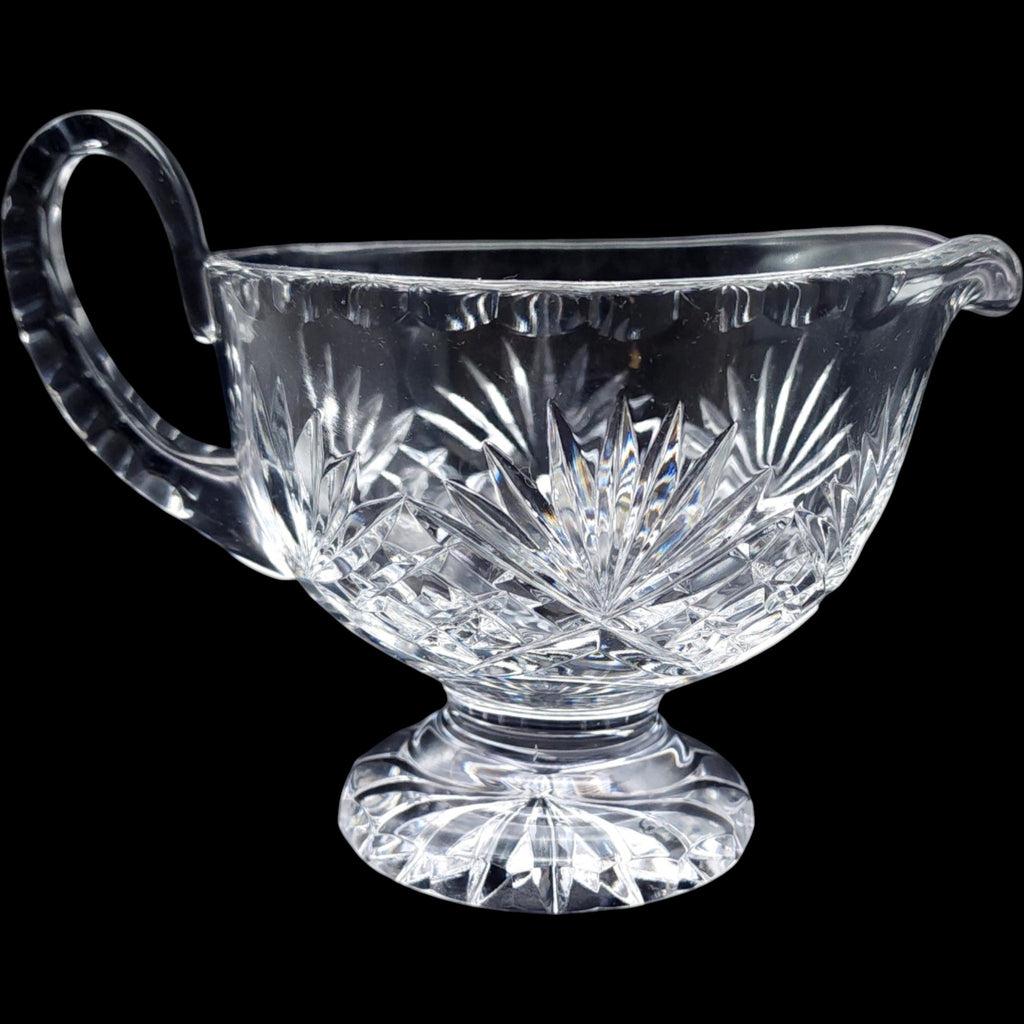Vintage Crystal Clear Industries Cut Glass Sauce Gravy Boat