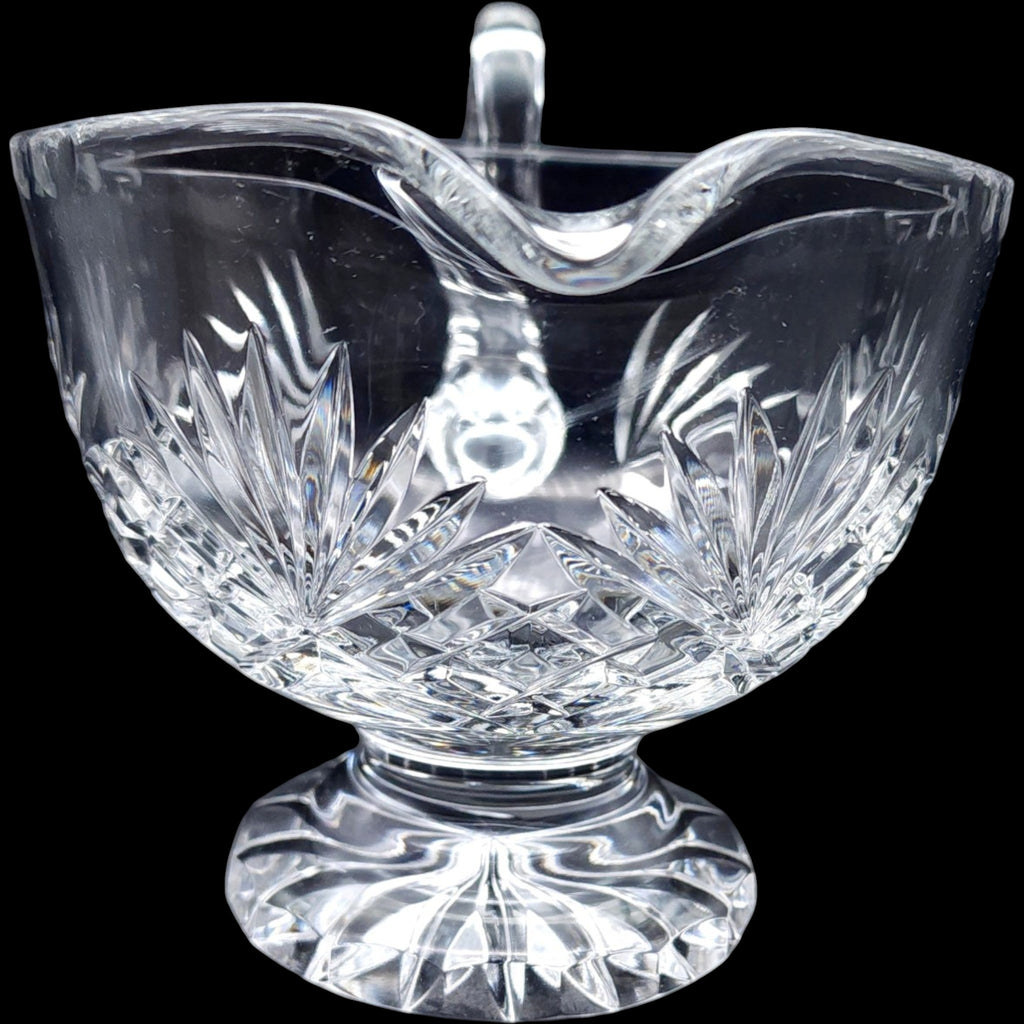 Vintage Crystal Clear Industries Cut Glass Sauce Gravy Boat