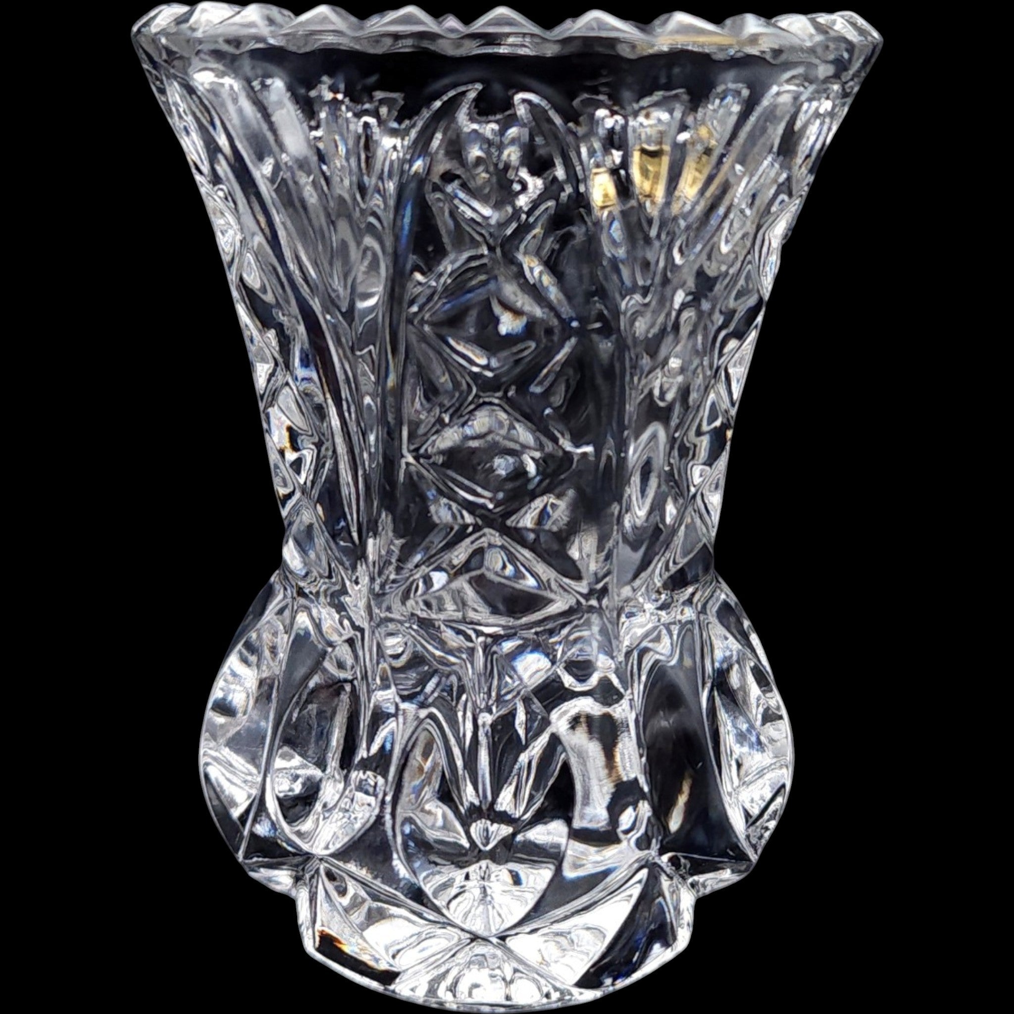 3" Vintage Crystal Zaječar 24% Lead Crystal Mini Urn Vase Yugoslavia
