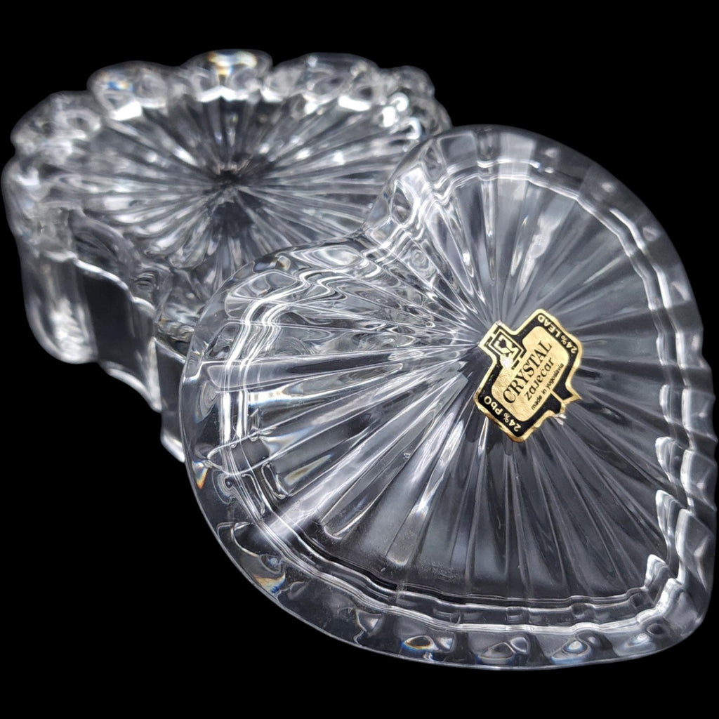 Princess House Crystal Zajecar Heart-Shaped Lidded Lead Crystal Trinket Jewelry Box