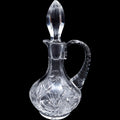 Vintage Cut Crystal Cruet Decanter with Stopper & Handle