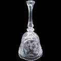 Vintage Cut Crystal Floral Bell with Frosted Flower Details 7 3/4"