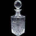 Vintage Cut Crystal Glass Liquor Decanter Diamond Cut & Faceted Stopper