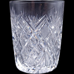 Vintage Cut Crystal Lowball Tumbler Diamond Fan Cut Glass