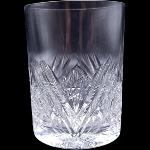 Vintage Cut Crystal Lowball Old Fashioned Starburst Diamond Rocks Glass