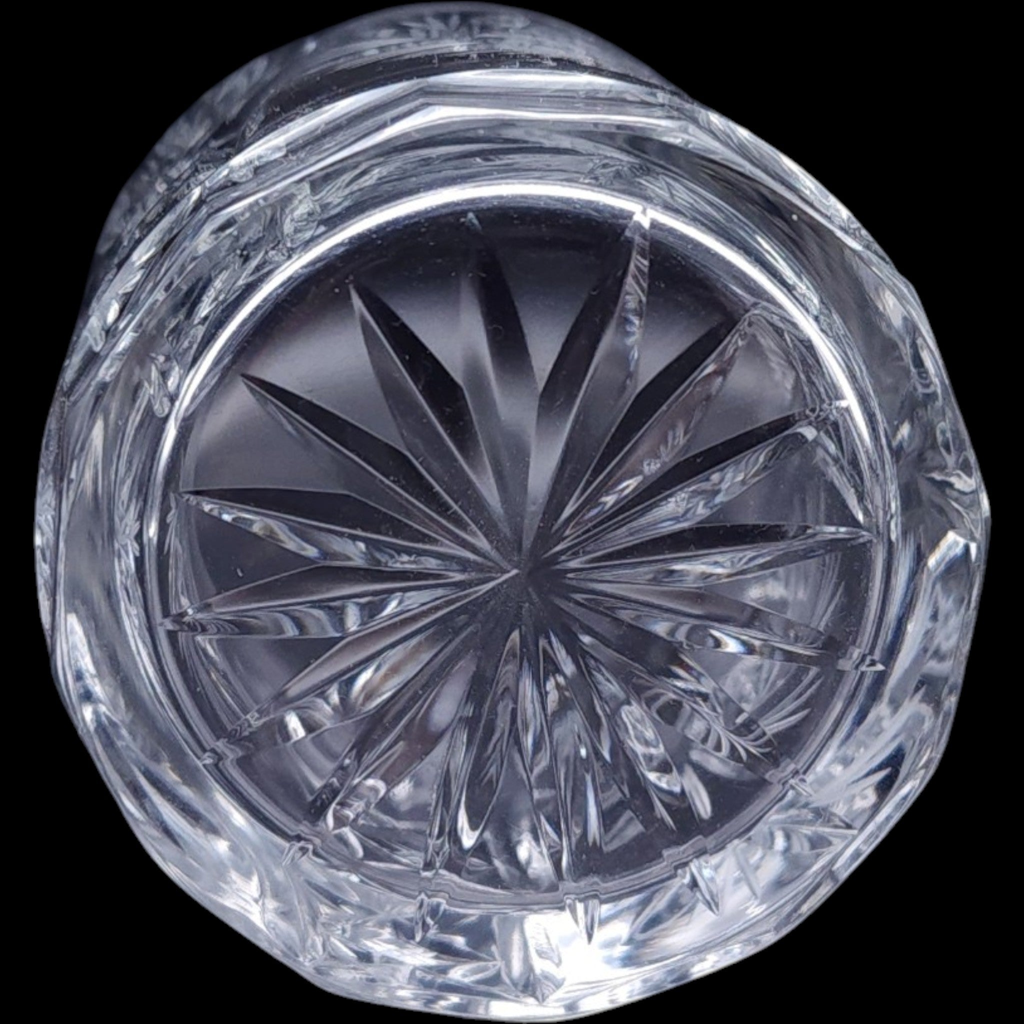 Vintage Cut Crystal Pinwheel Star Lowball Tumbler Glass