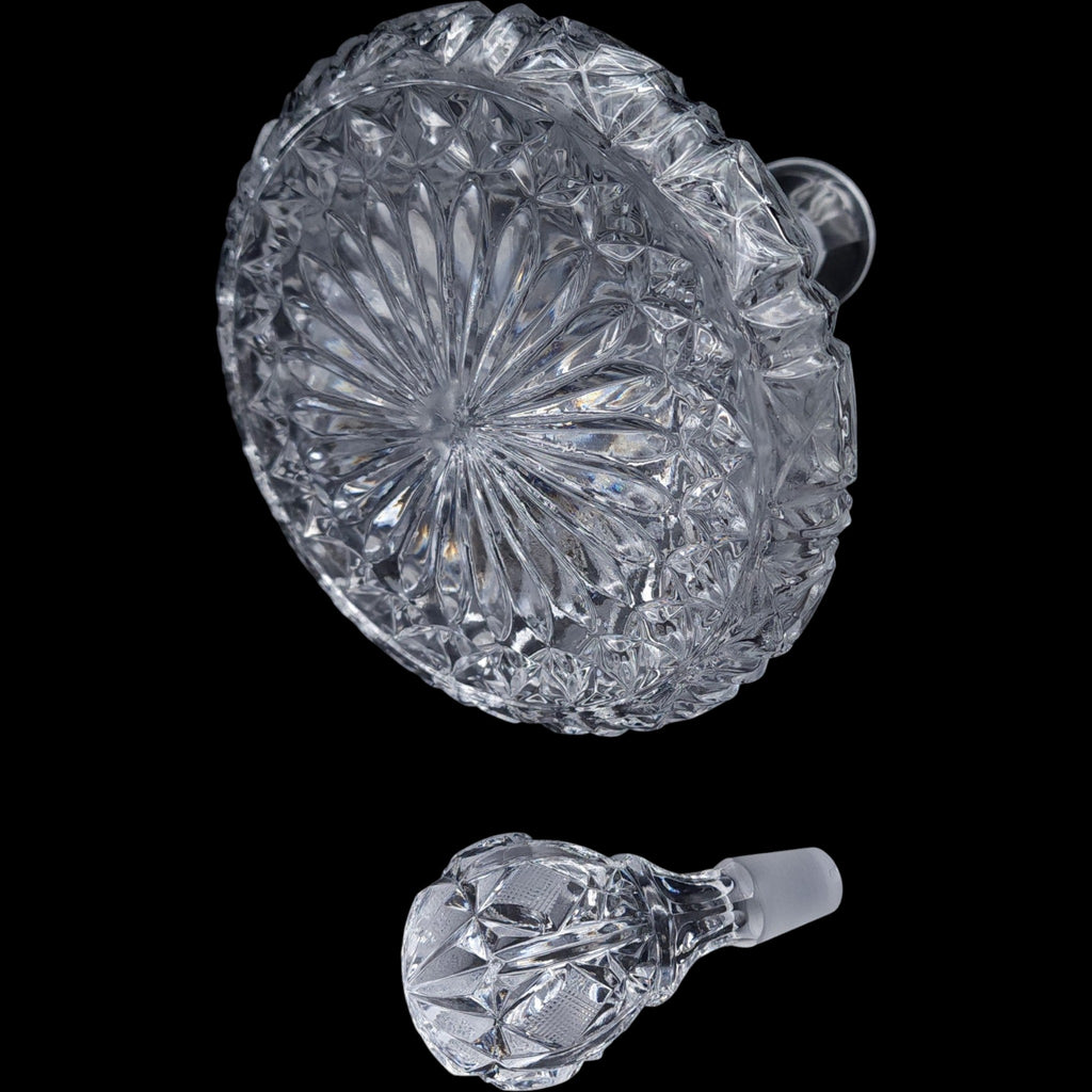 Vintage Cut Crystal Ships Wine Spirits Decanter with Stopper