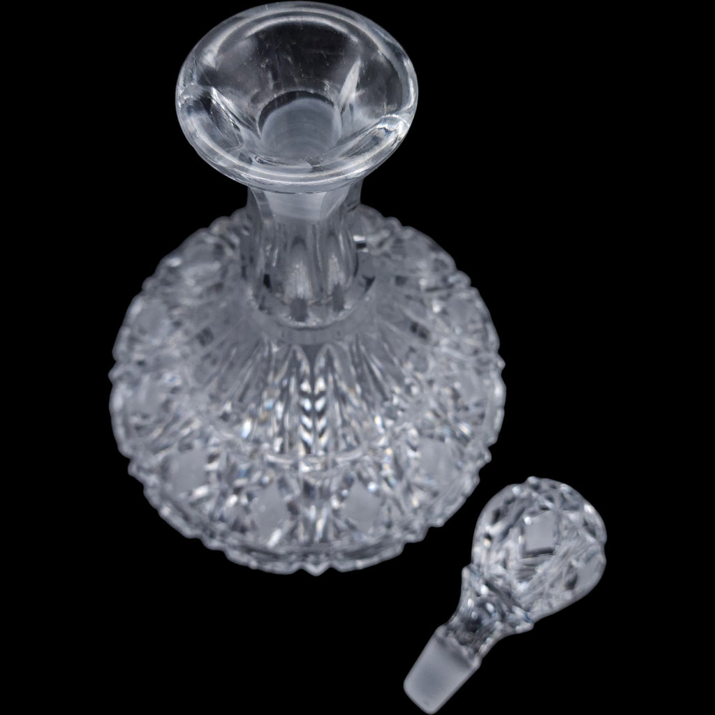 Vintage Cut Crystal Ships Wine Spirits Decanter with Stopper