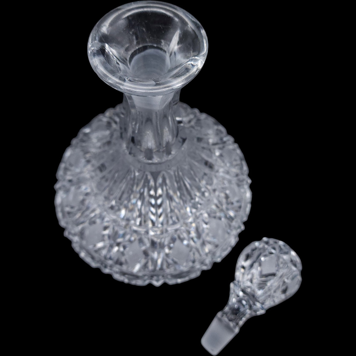 Vintage Cut Crystal Ships Wine Spirits Decanter with Stopper
