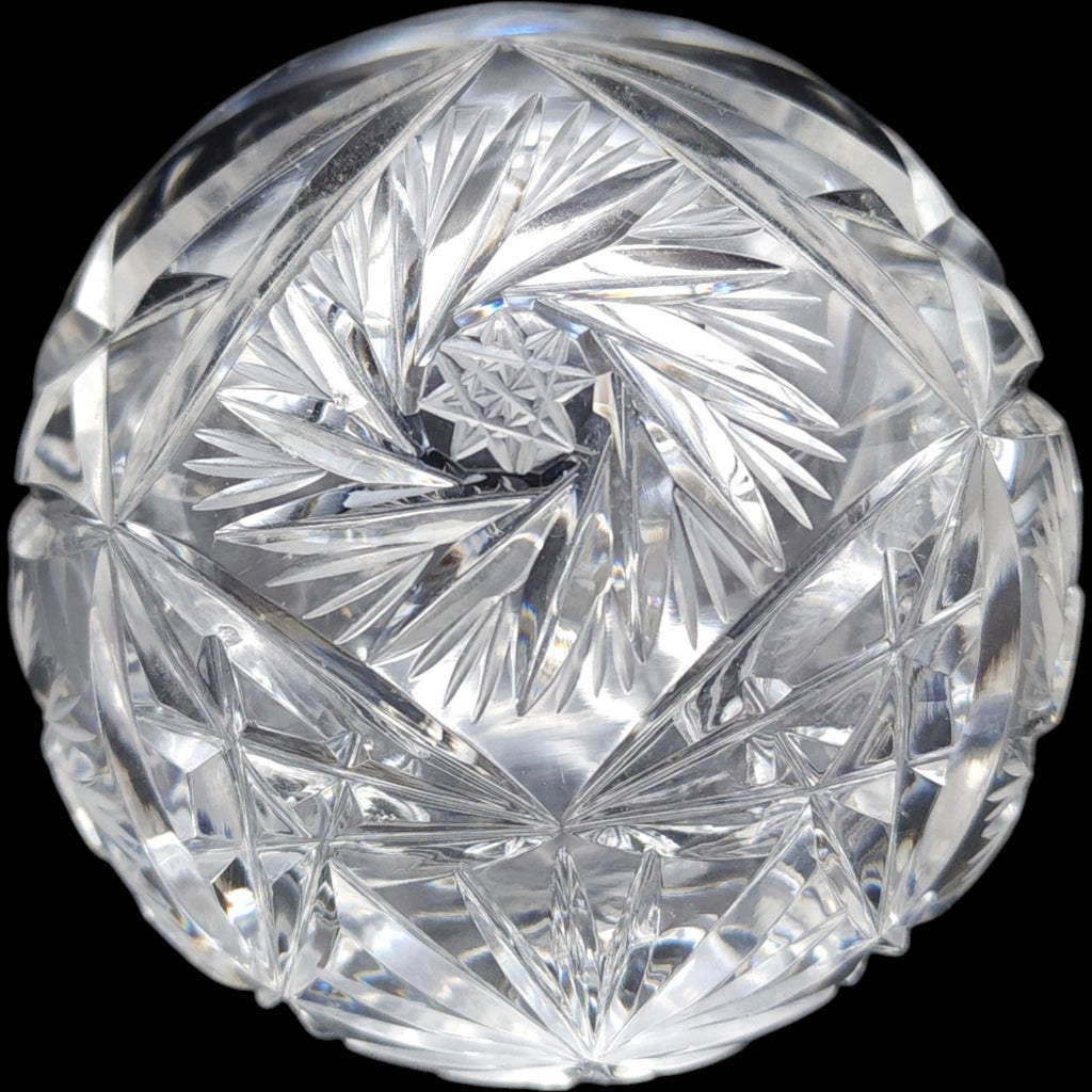 Vintage Cut Crystal Slanted Ashtray & Rose Bowl