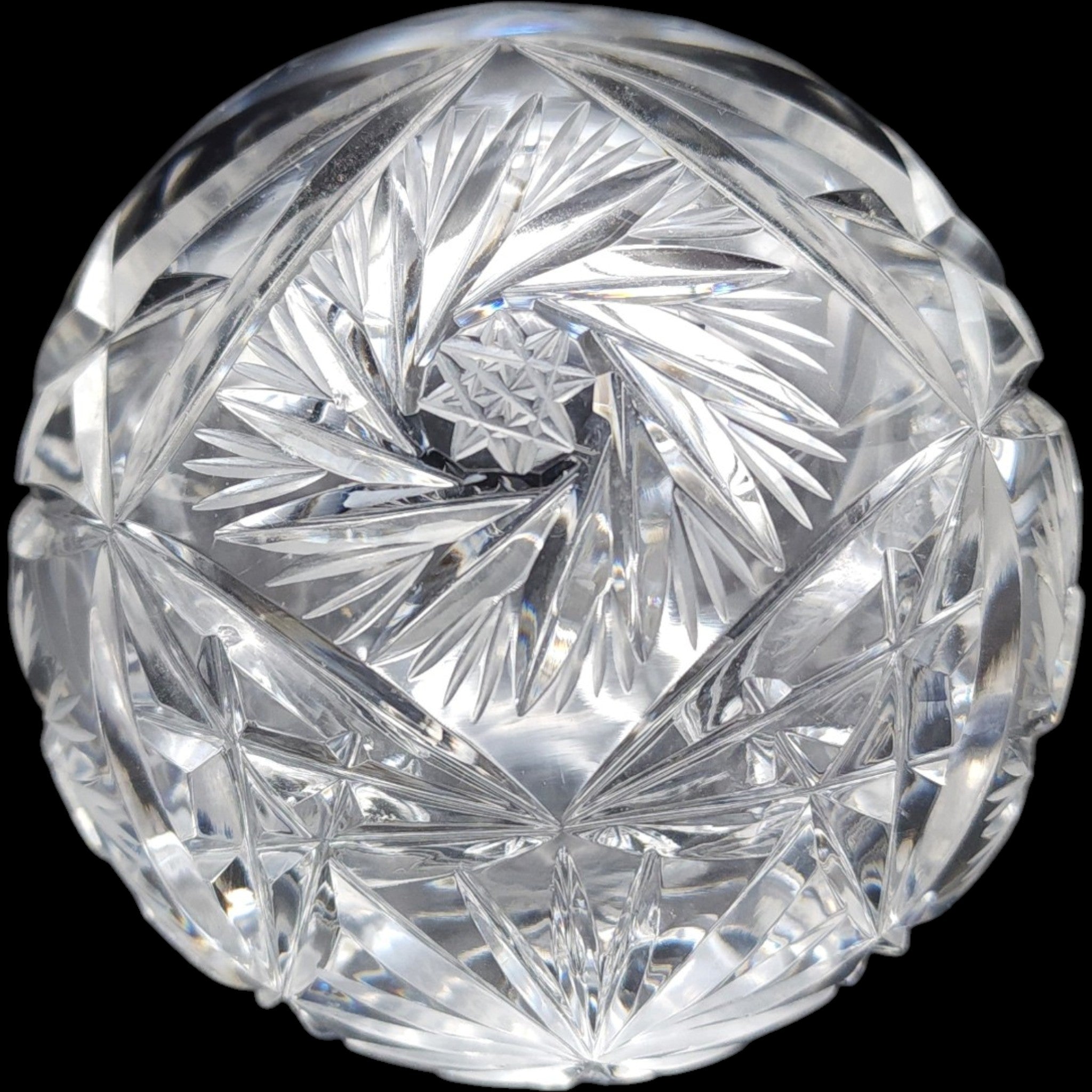Vintage Cut Crystal Slanted Ashtray & Rose Bowl