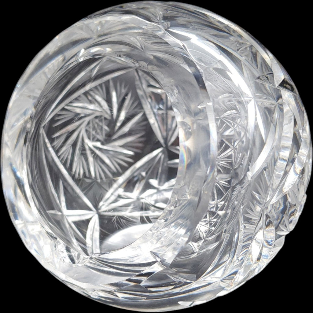 Vintage Cut Crystal Slanted Ashtray & Rose Bowl