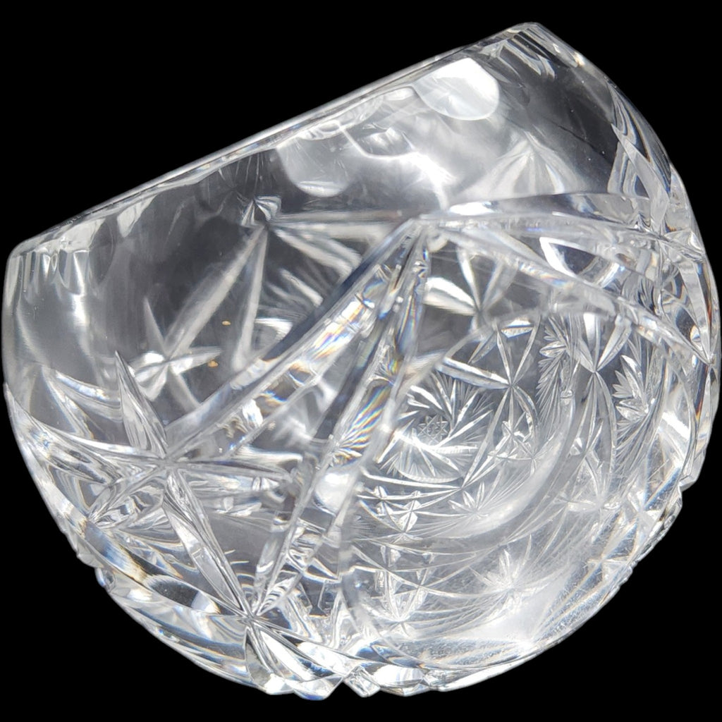 Vintage Cut Crystal Slanted Ashtray & Rose Bowl